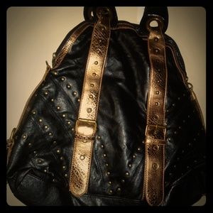 IN&OUT Gold & Black  triangle handbage